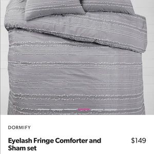 Dormify Eyelash Fringer Comforter and Euro Sham Set